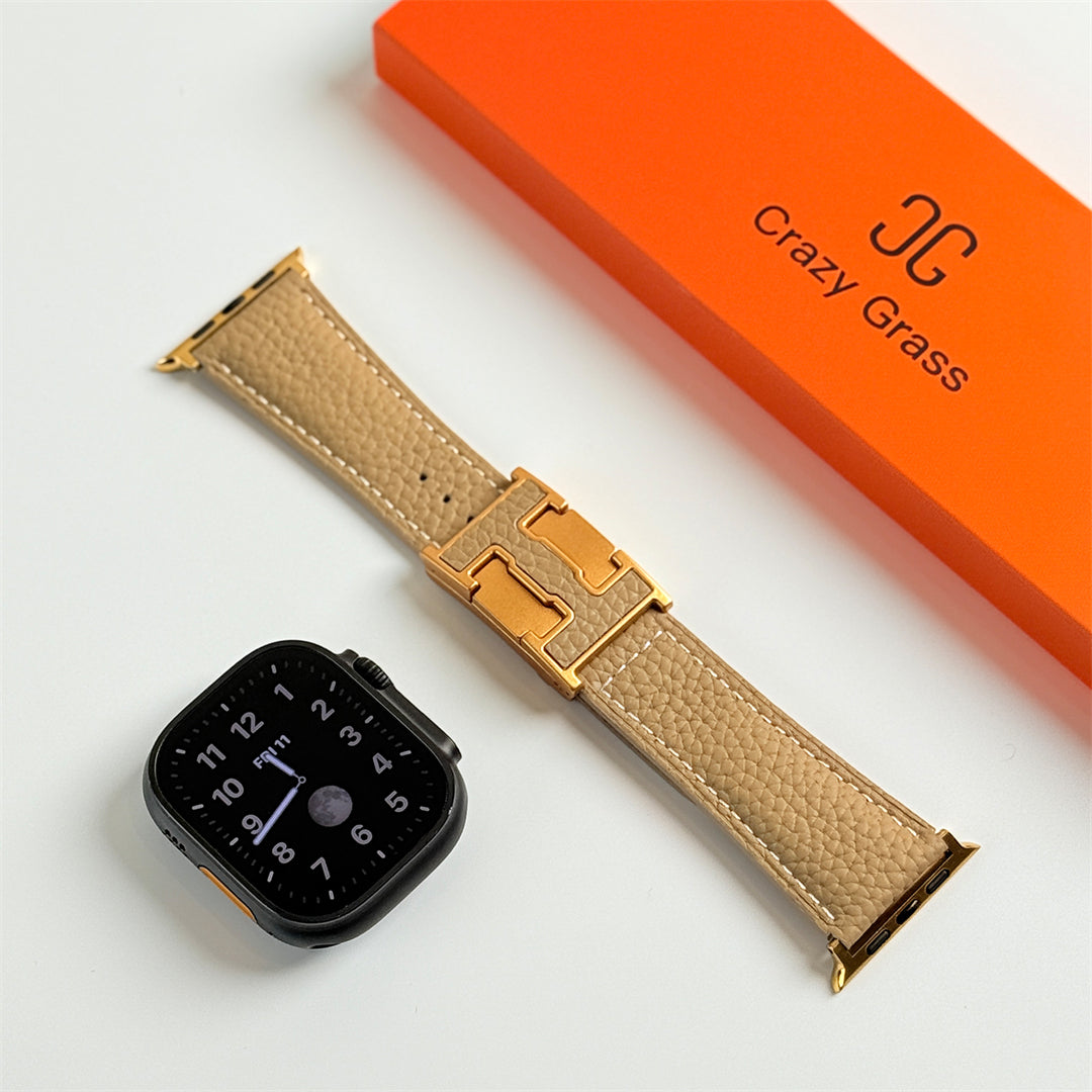 Lychee Leather Band For Apple Watch
