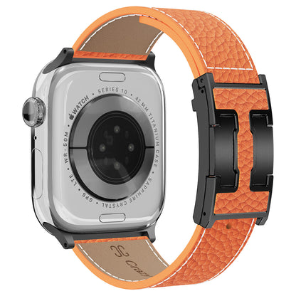 Lychee Leather Strap For Apple Watch