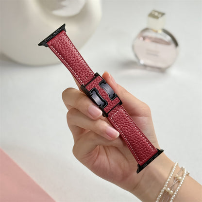 Lychee Leather Strap For Apple Watch