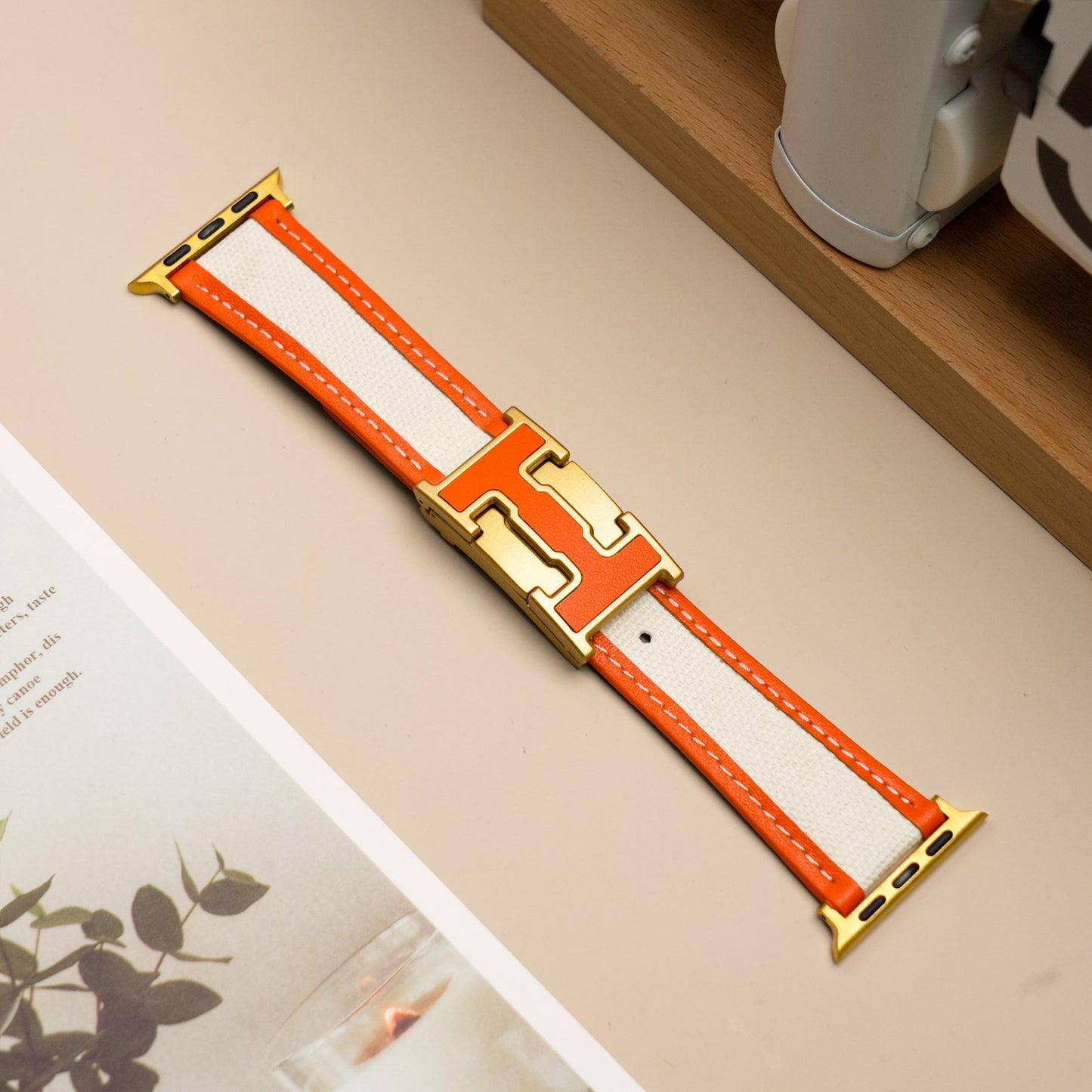 Leather Magnetic Buckle Strap For Apple Watch