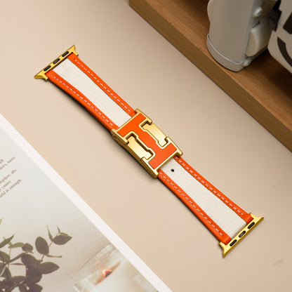 Leather Magnetic Buckle Strap For Apple Watch