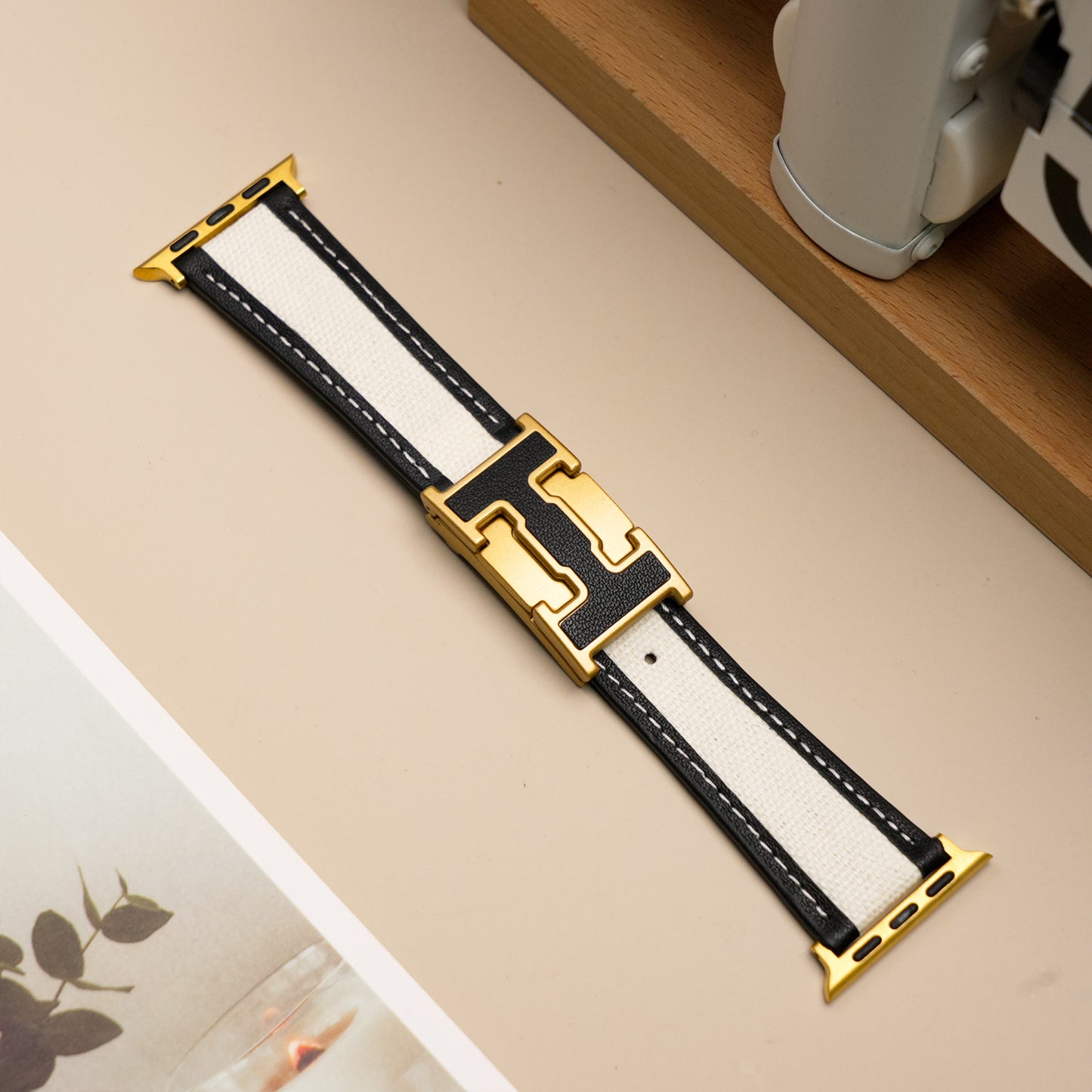 Leather Magnetic Buckle Strap For Apple Watch