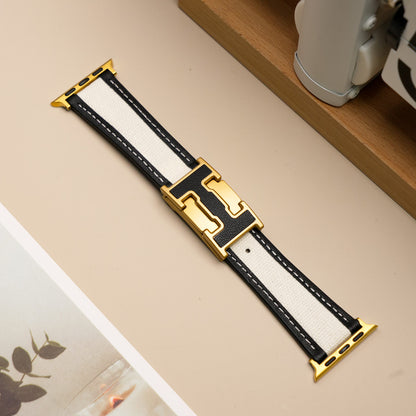 Leather Magnetic Buckle Strap For Apple Watch