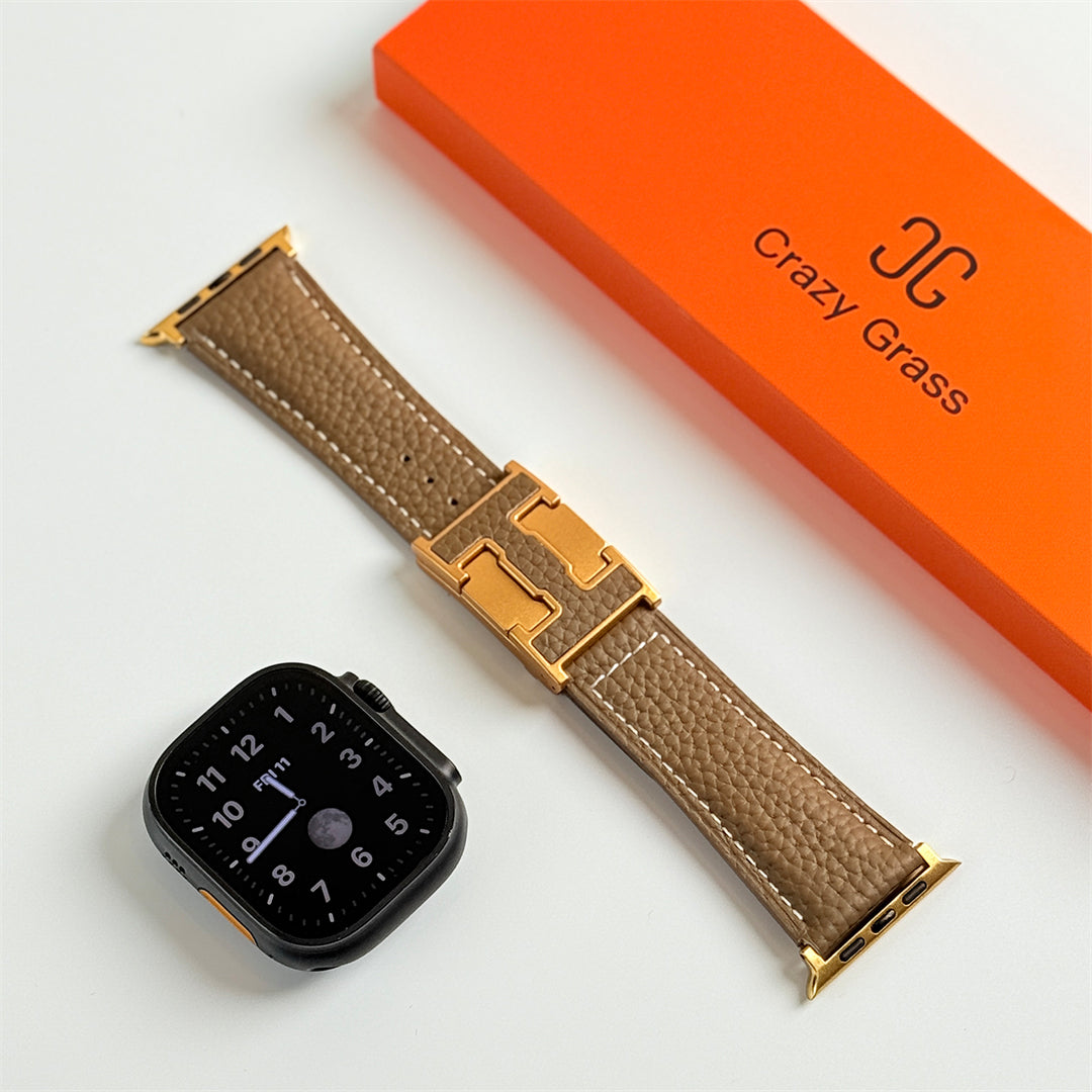 Lychee Leather Band For Apple Watch