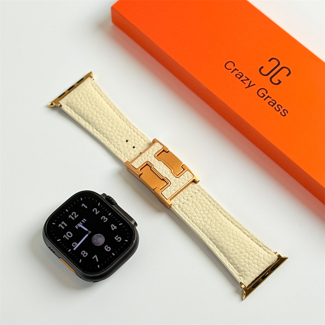Lychee Leather Band For Apple Watch