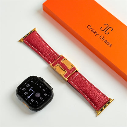 Lychee Leather Band For Apple Watch