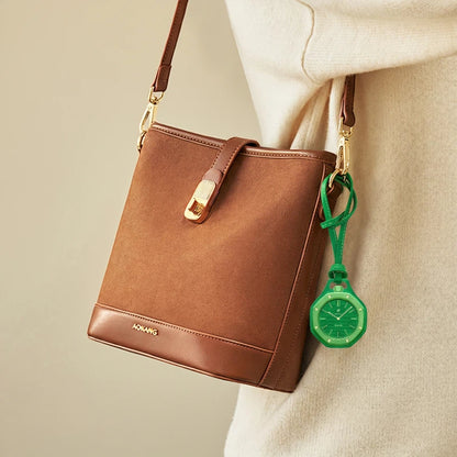 Luxury Leather Pendant Watch Holder Necklace