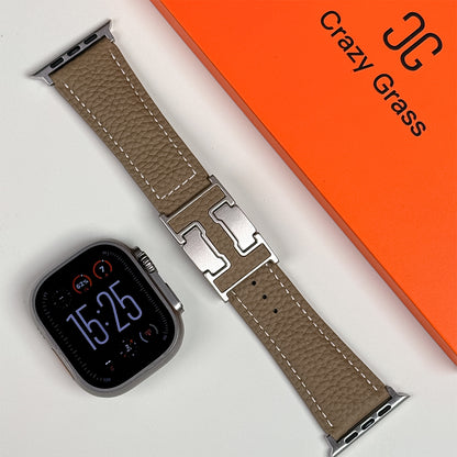 Lychee Leather Band For Apple Watch