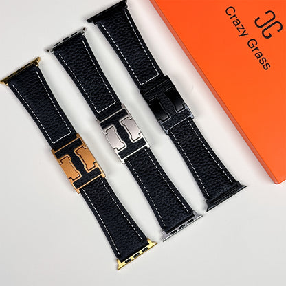 Lychee Leather Band For Apple Watch