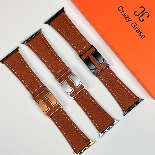 Lychee Leather Band For Apple Watch
