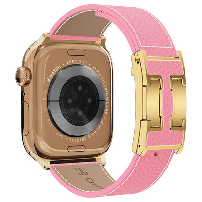 Lychee Leather Strap For Apple Watch