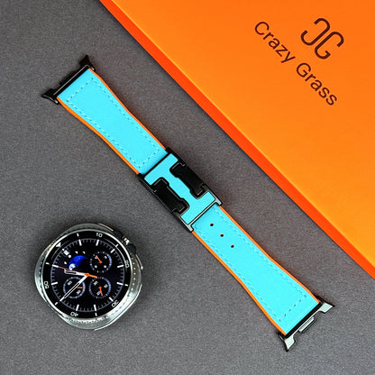 Leather & Silicone Magnetic Band For Samsung Galaxy Watch