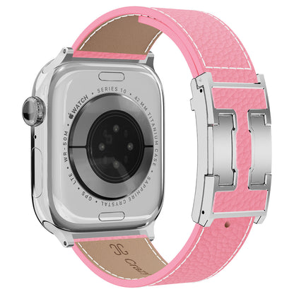Lychee Leather Strap For Apple Watch