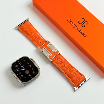 Lychee Leather Band For Apple Watch
