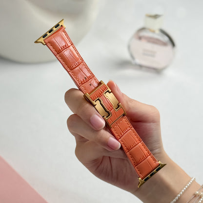 Alligator Leather Strap For Apple Watch