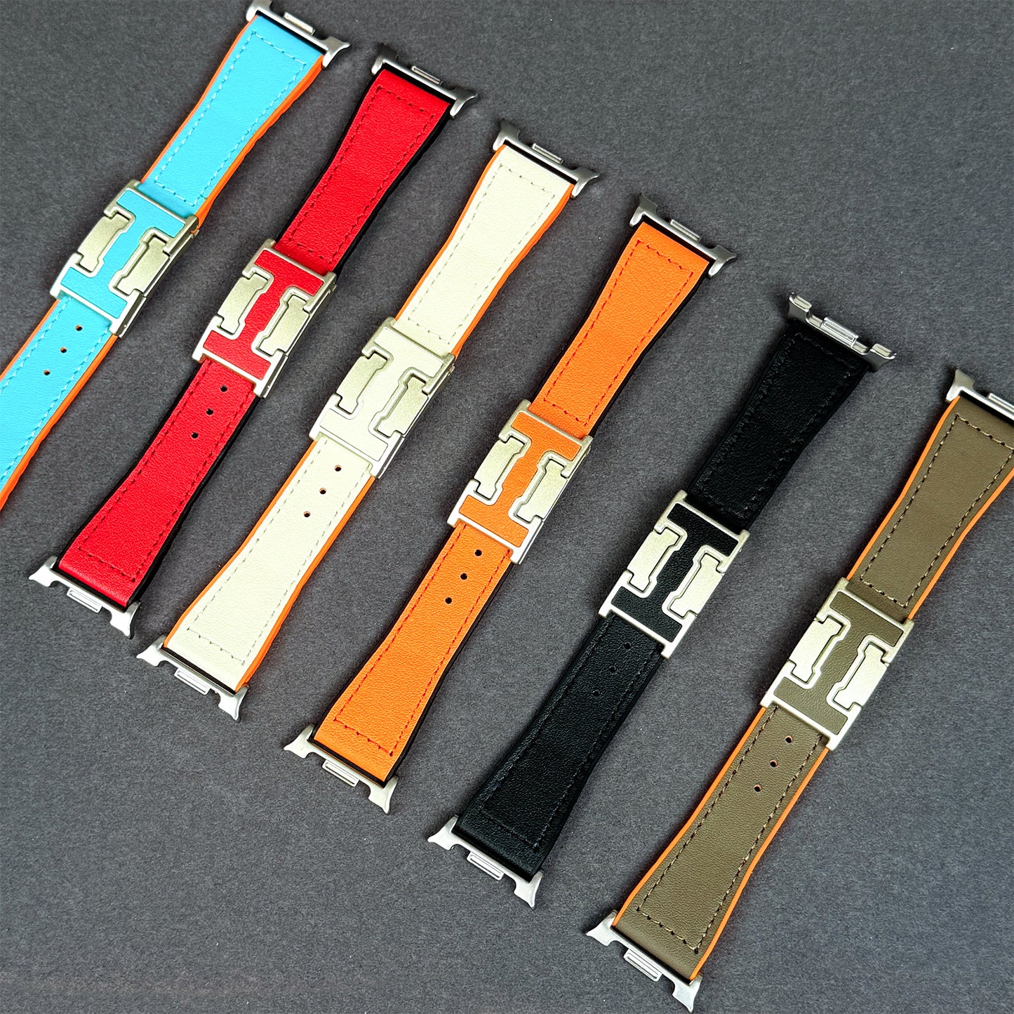 Leather & Silicone Magnetic Band For Samsung Galaxy Watch