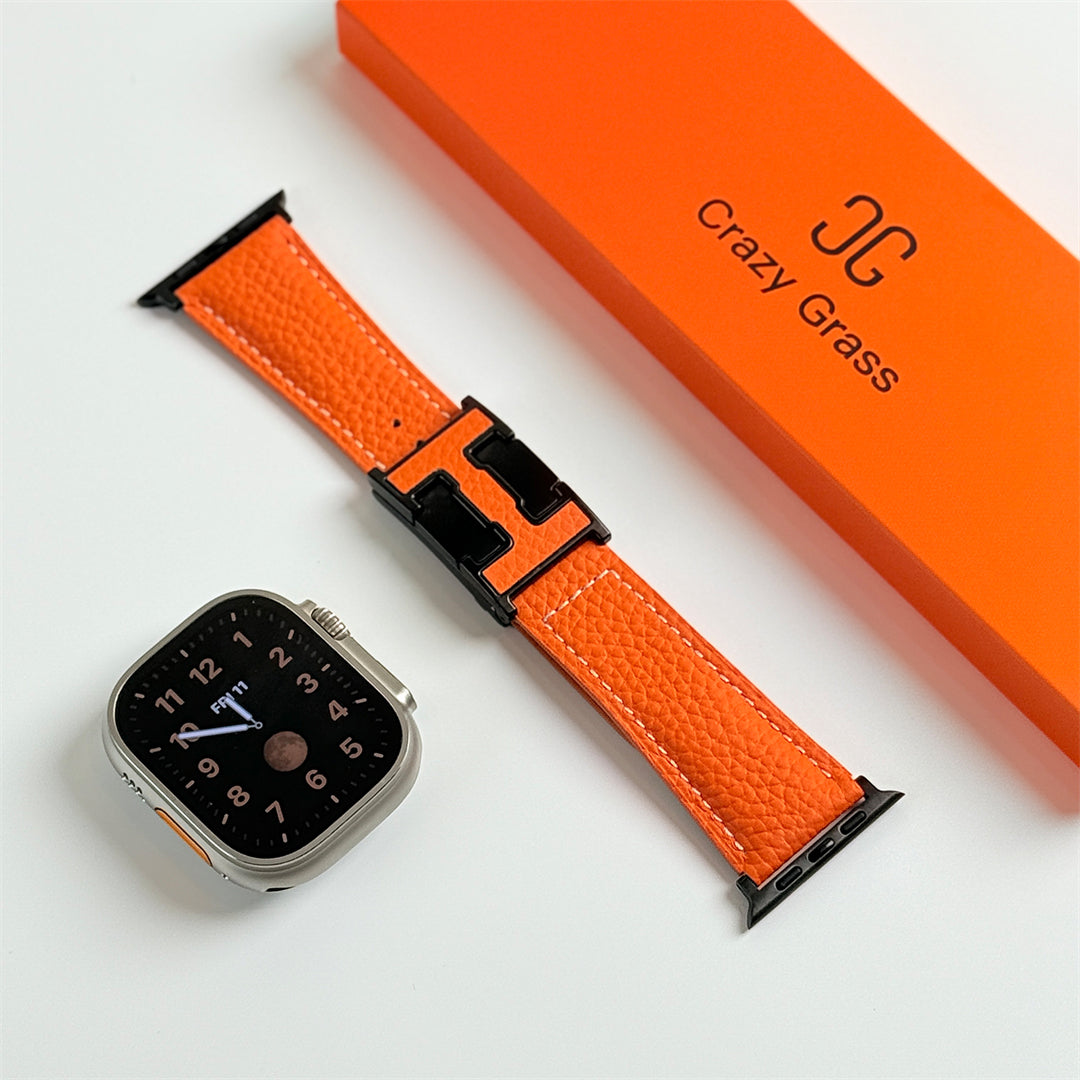 Lychee Leather Band For Apple Watch