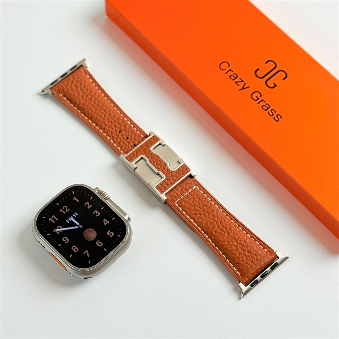 Lychee Leather Band For Apple Watch