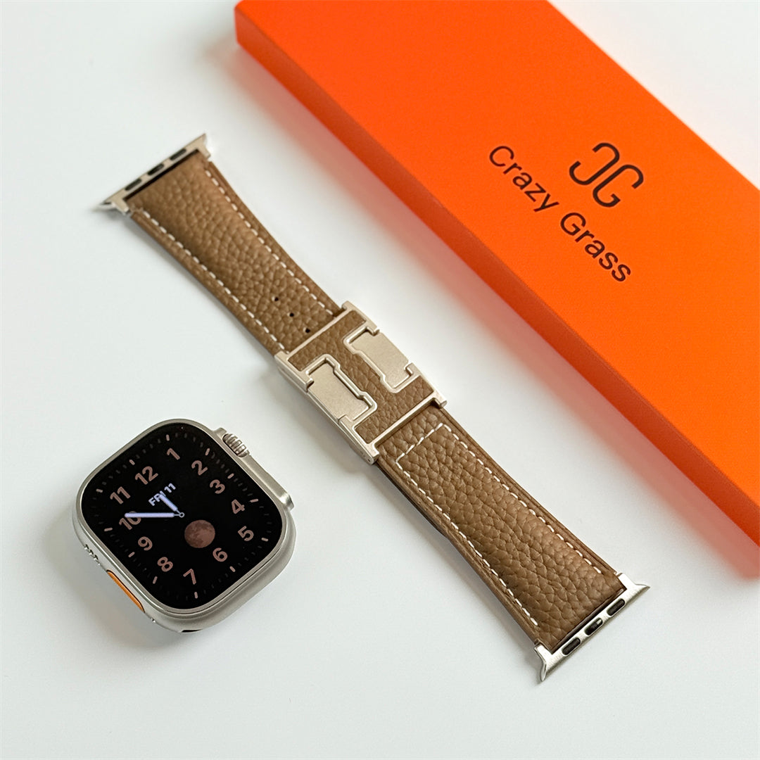 Lychee Leather Band For Apple Watch