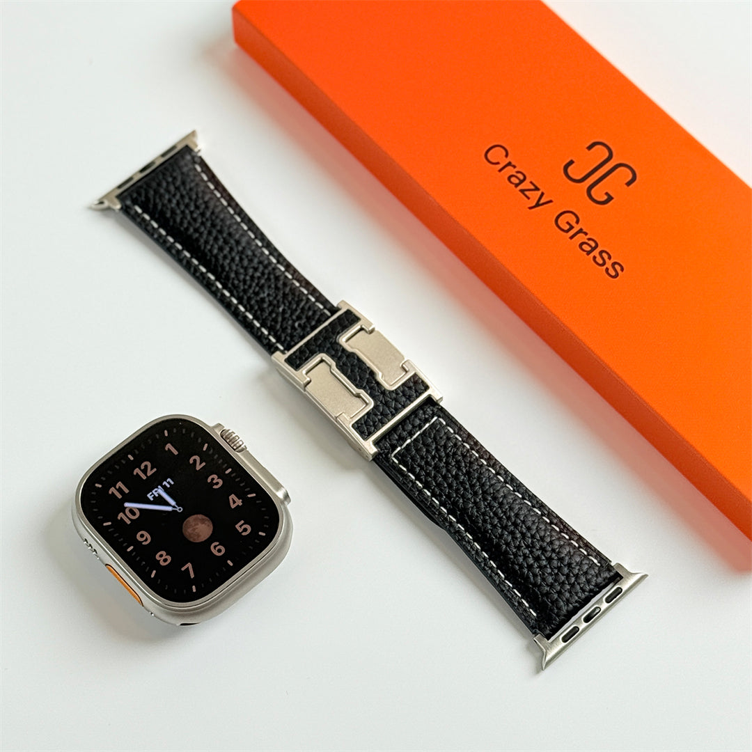 Lychee Leather Band For Apple Watch