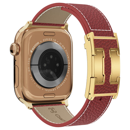 Lychee Leather Strap For Apple Watch