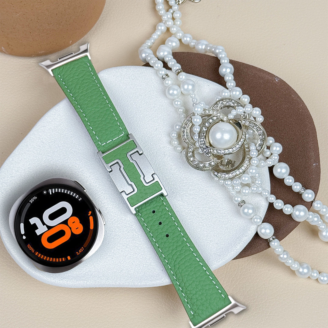 Lychee Leather Strap For Samsung Galaxy Watch