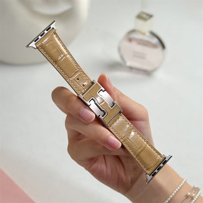 Alligator Leather Strap For Apple Watch