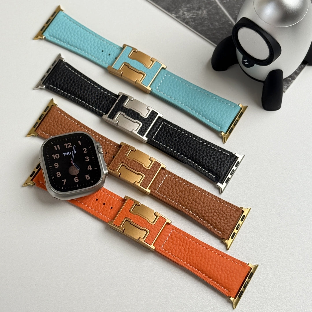 Lychee Leather Band For Apple Watch
