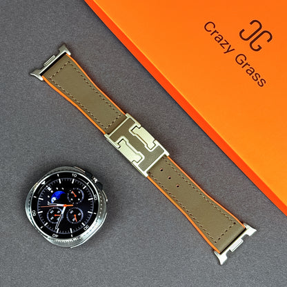 Leather & Silicone Magnetic Band For Samsung Galaxy Watch