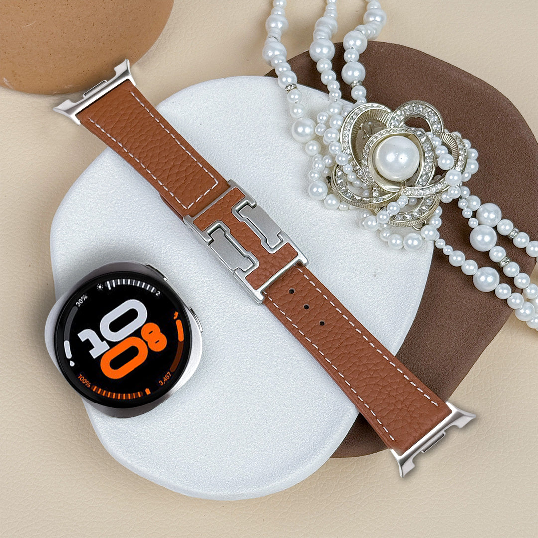 Lychee Leather Strap For Samsung Galaxy Watch