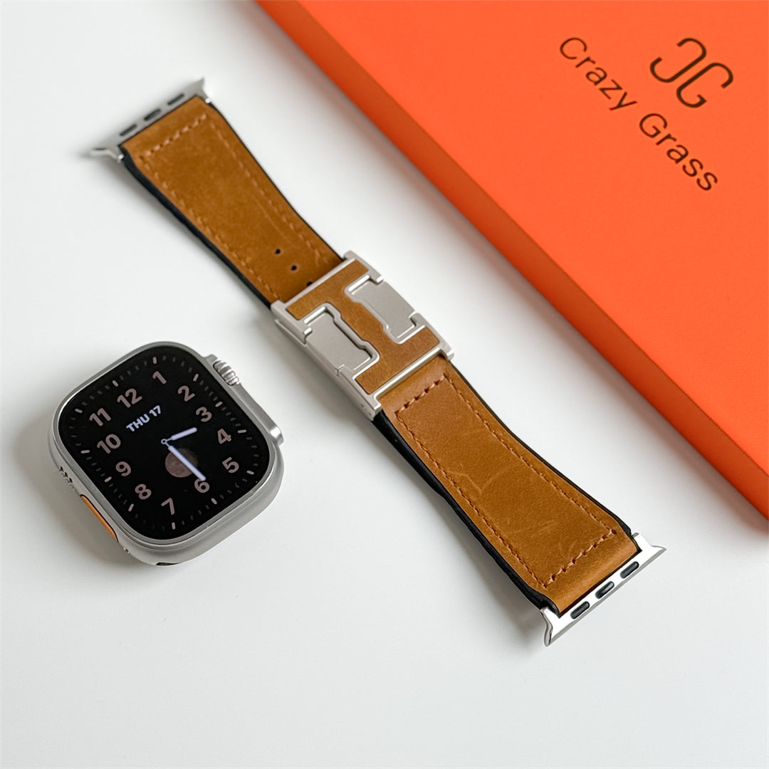 Leather Magnetic Buckle Band for Apple Watch