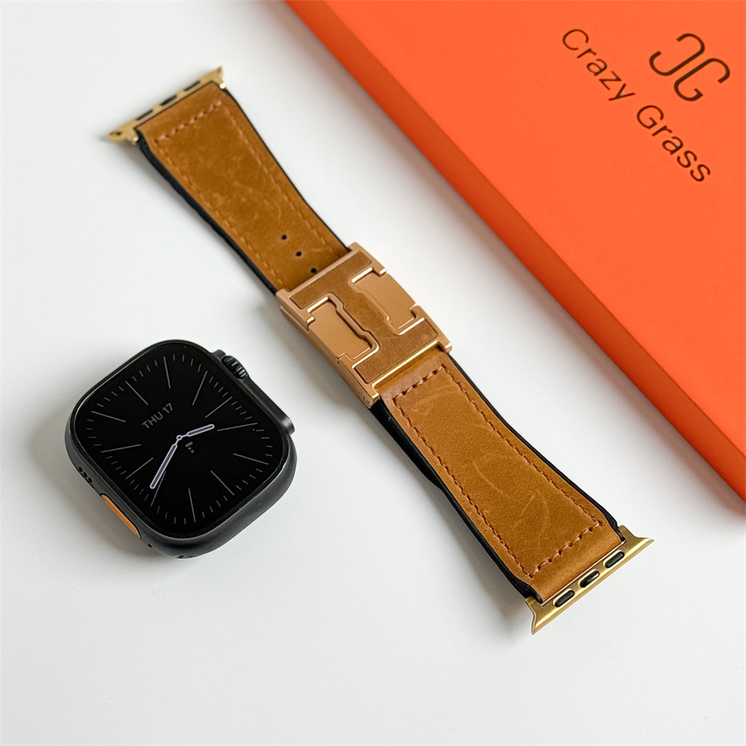 Leather Magnetic Buckle Band for Apple Watch