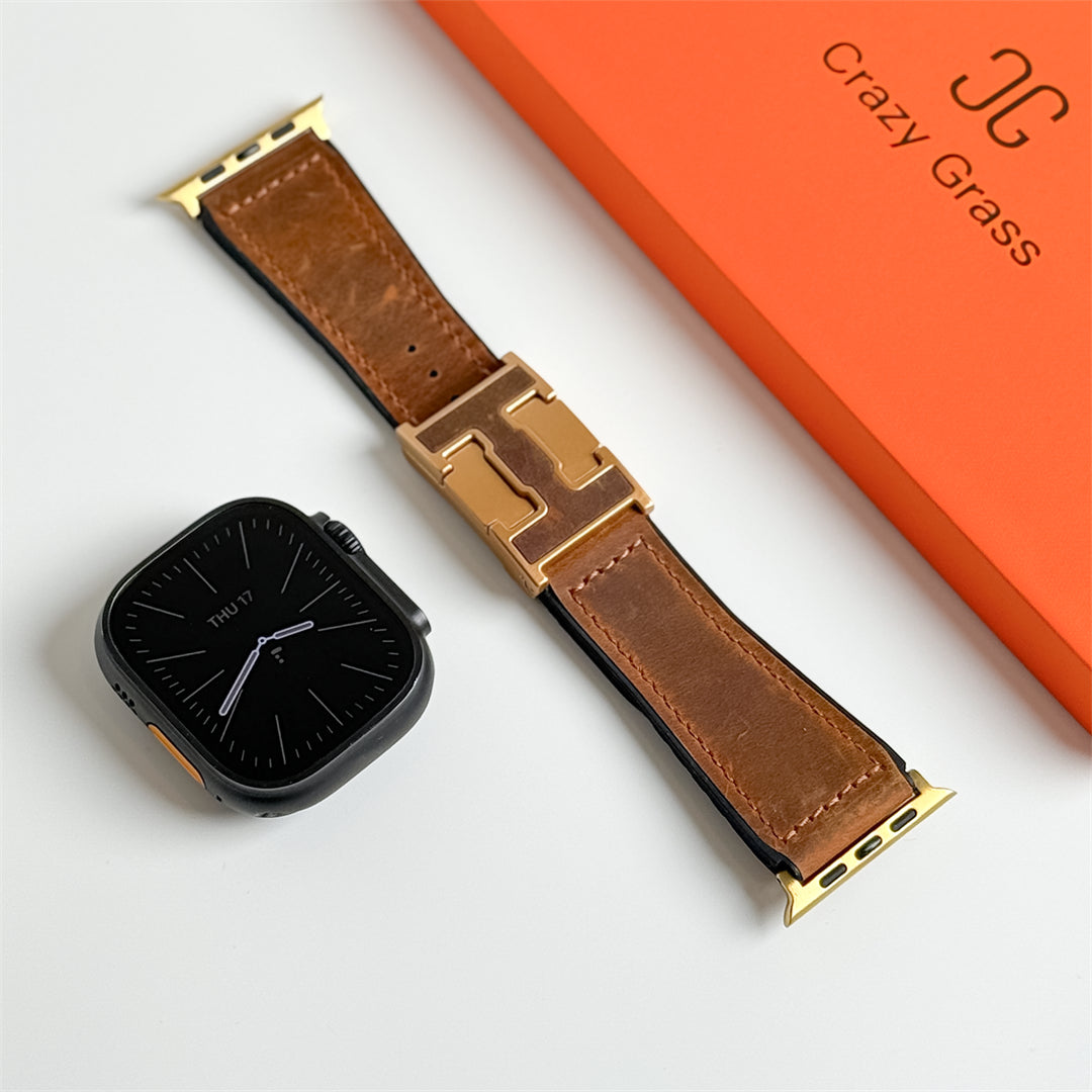 Leather Magnetic Buckle Band for Apple Watch
