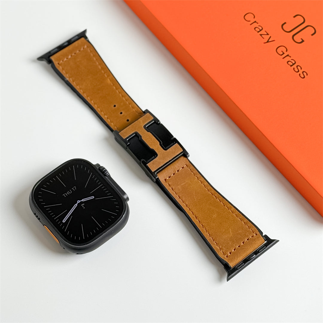 Leather Magnetic Buckle Band for Apple Watch