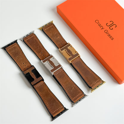 Leather Magnetic Buckle Band for Apple Watch
