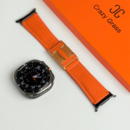 Lychee Leather Band For Samsung Galaxy Watch Ultra