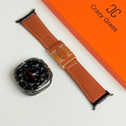 Lychee Leather Band For Samsung Galaxy Watch Ultra