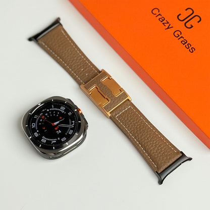 Lychee Leather Band For Samsung Galaxy Watch Ultra
