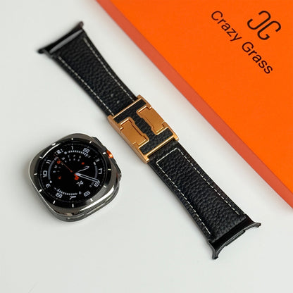 Lychee Leather Band For Samsung Galaxy Watch Ultra