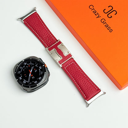 Lychee Leather Band For Samsung Galaxy Watch Ultra