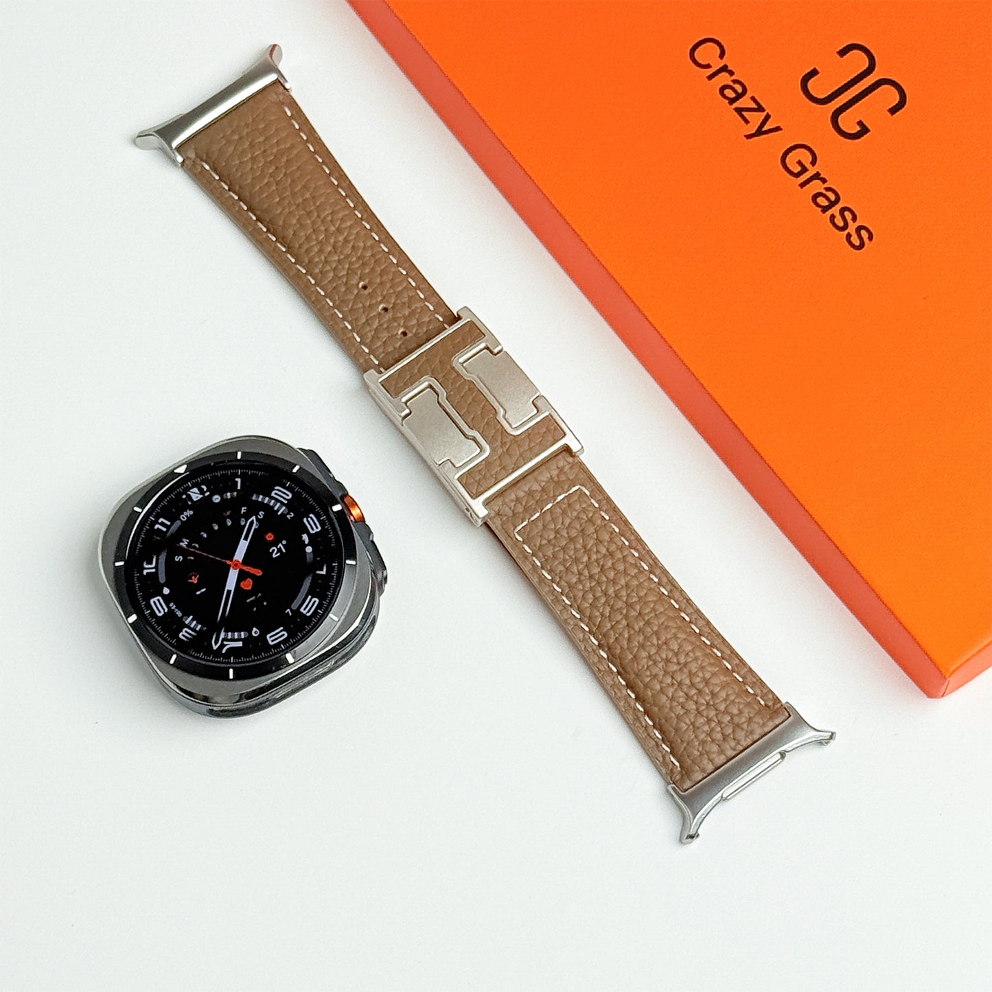 Lychee Leather Band For Samsung Galaxy Watch Ultra