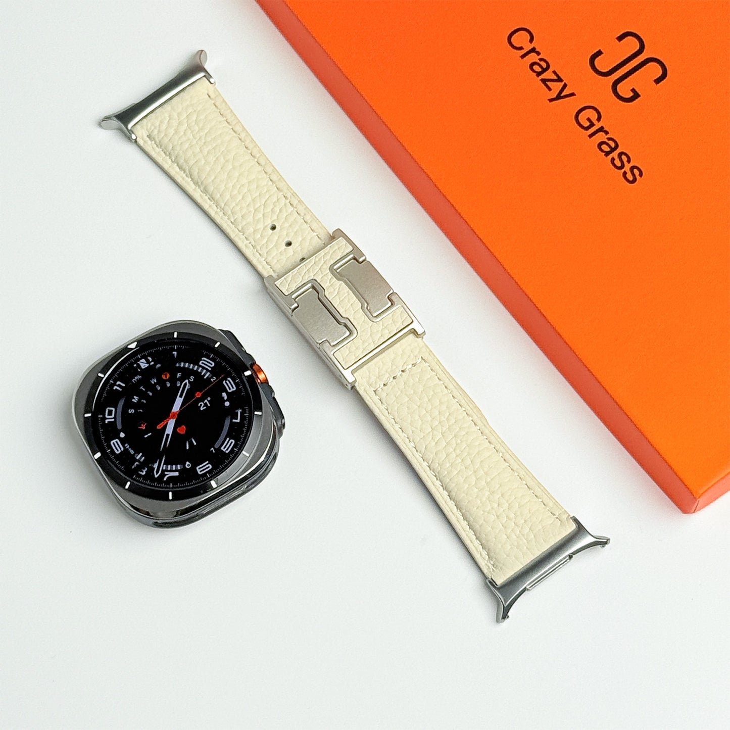 Lychee Leather Band For Samsung Galaxy Watch Ultra