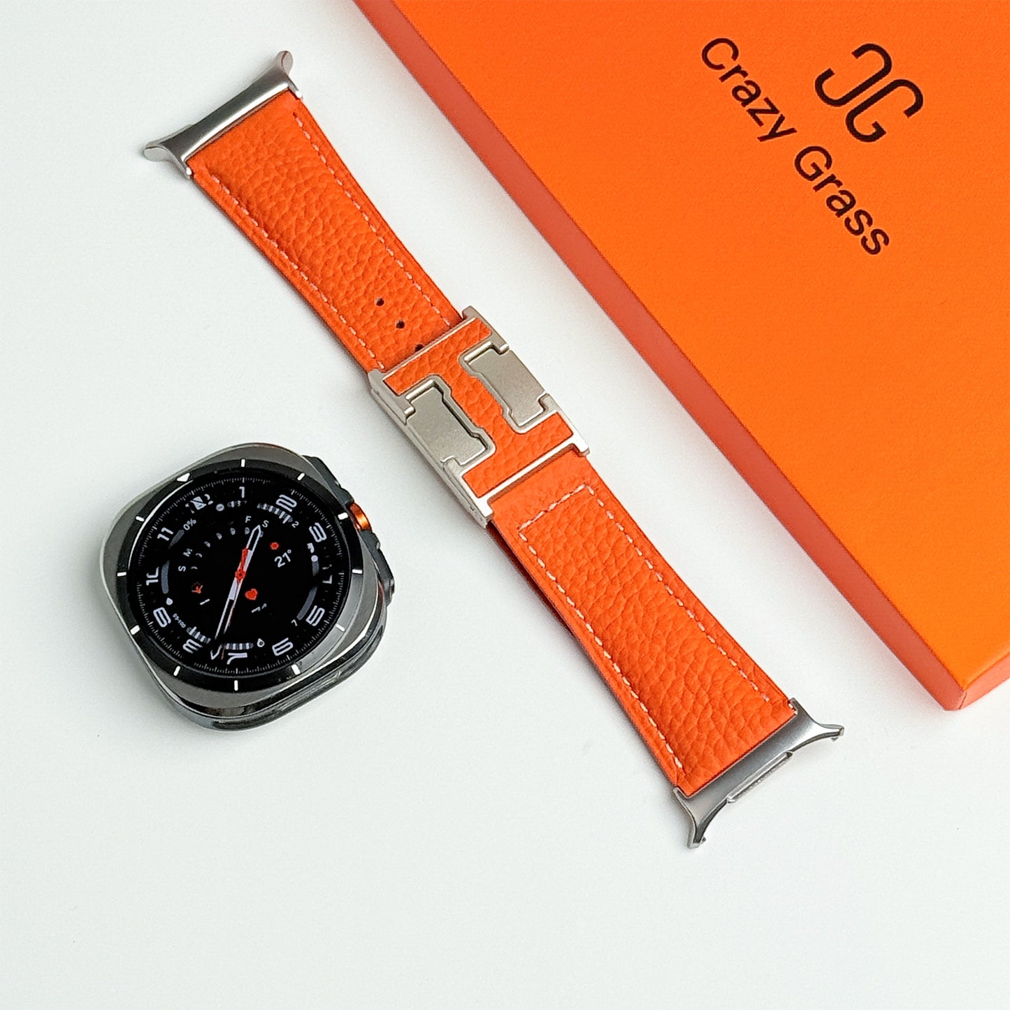Lychee Leather Band For Samsung Galaxy Watch Ultra