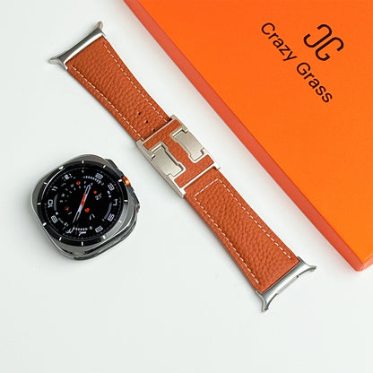 Lychee Leather Band For Samsung Galaxy Watch Ultra