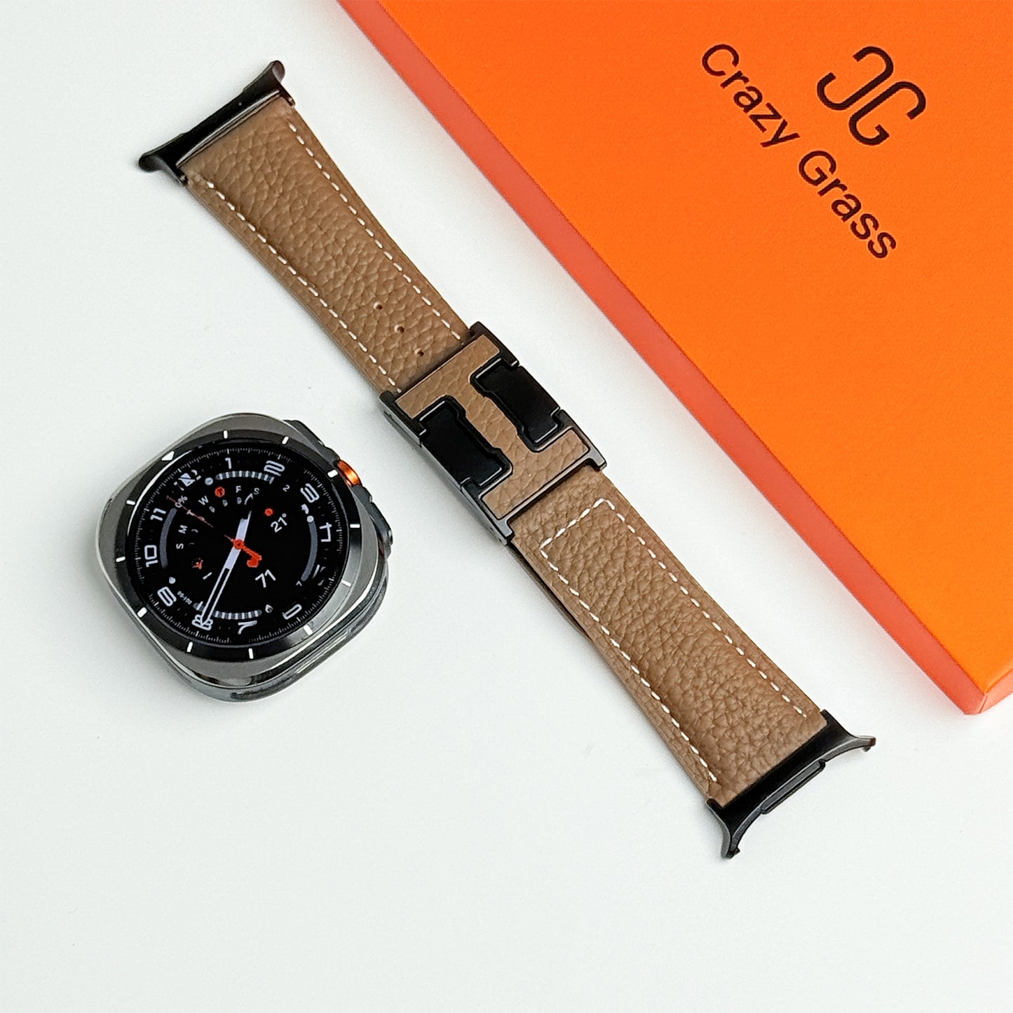 Lychee Leather Band For Samsung Galaxy Watch Ultra