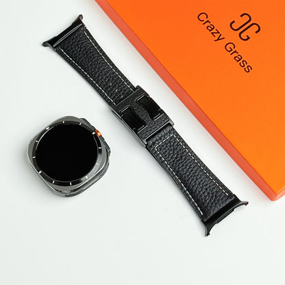 Lychee Leather Band For Samsung Galaxy Watch Ultra