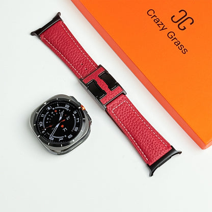 Lychee Leather Band For Samsung Galaxy Watch Ultra