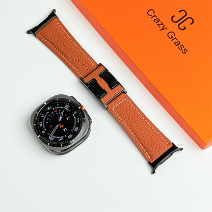 Lychee Leather Band For Samsung Galaxy Watch Ultra