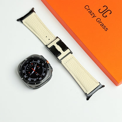 Lychee Leather Band For Samsung Galaxy Watch Ultra