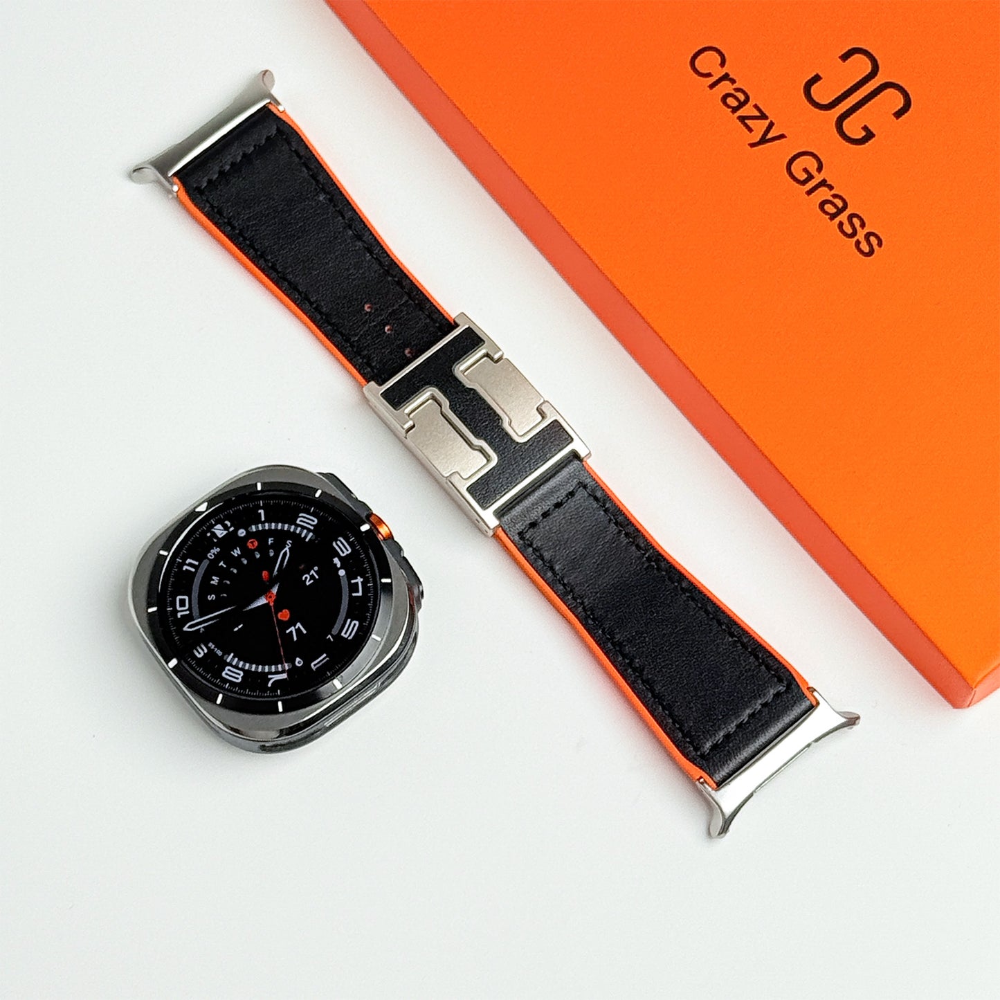 Magnetic Leather & Silicone Band For Samsung Galaxy Watch Ultra